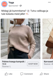 yaga, facebook reklaam, fb ad